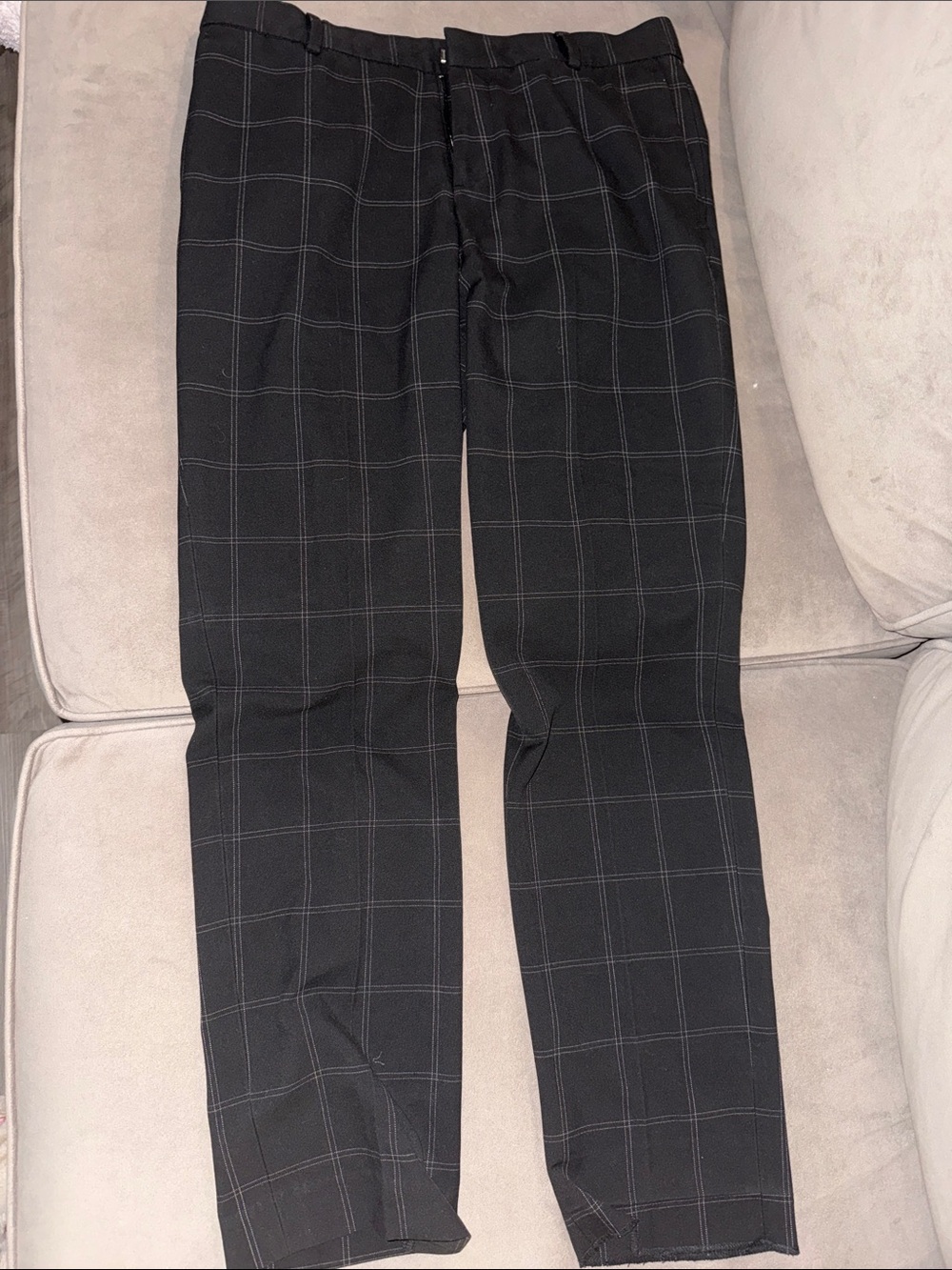 H&M Black Windowpane Trousers